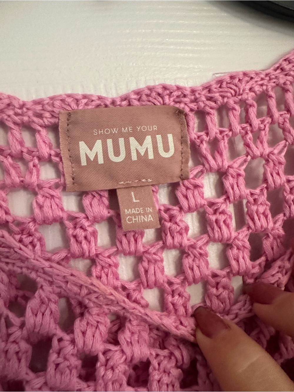 Mumu Rainbow Crochet Knit Sweater - Pink, Red, Yellow, Green, Blue - Picture 2 of 7